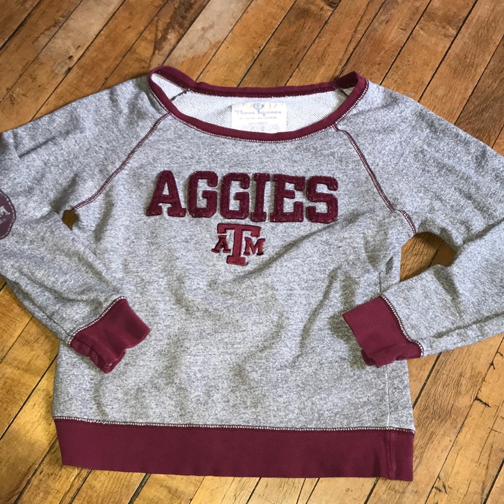 Texas A&M Aggies Three Square Maroon & White Sweatshirt - Vintage Label